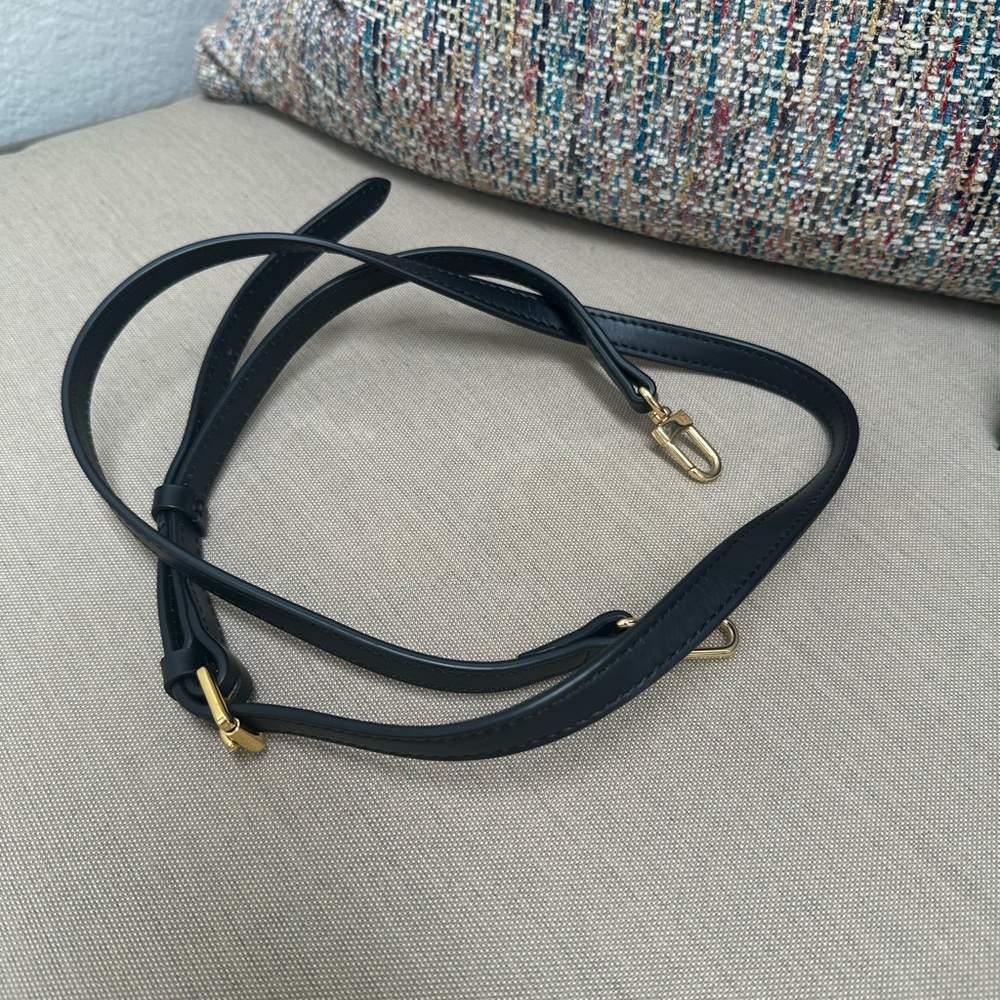 Black Leather Strap with Gold Accents